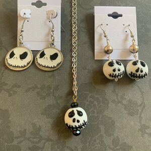 Halloween: Jack Skellington necklace & earrings